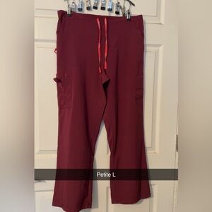 Carhartt Women's Straight Leg Utility Pants in Burgundy with Red Drawstring